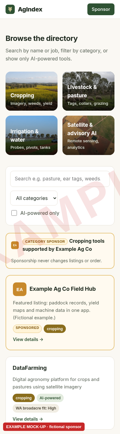 Example mock-up: Featured listing on a phone